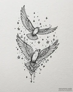 Tat tattoo sketch, typewriter keys transformi... - эскиз тату (№1753224988_0, 22.07.2025 22:56) — Tatufoto.com