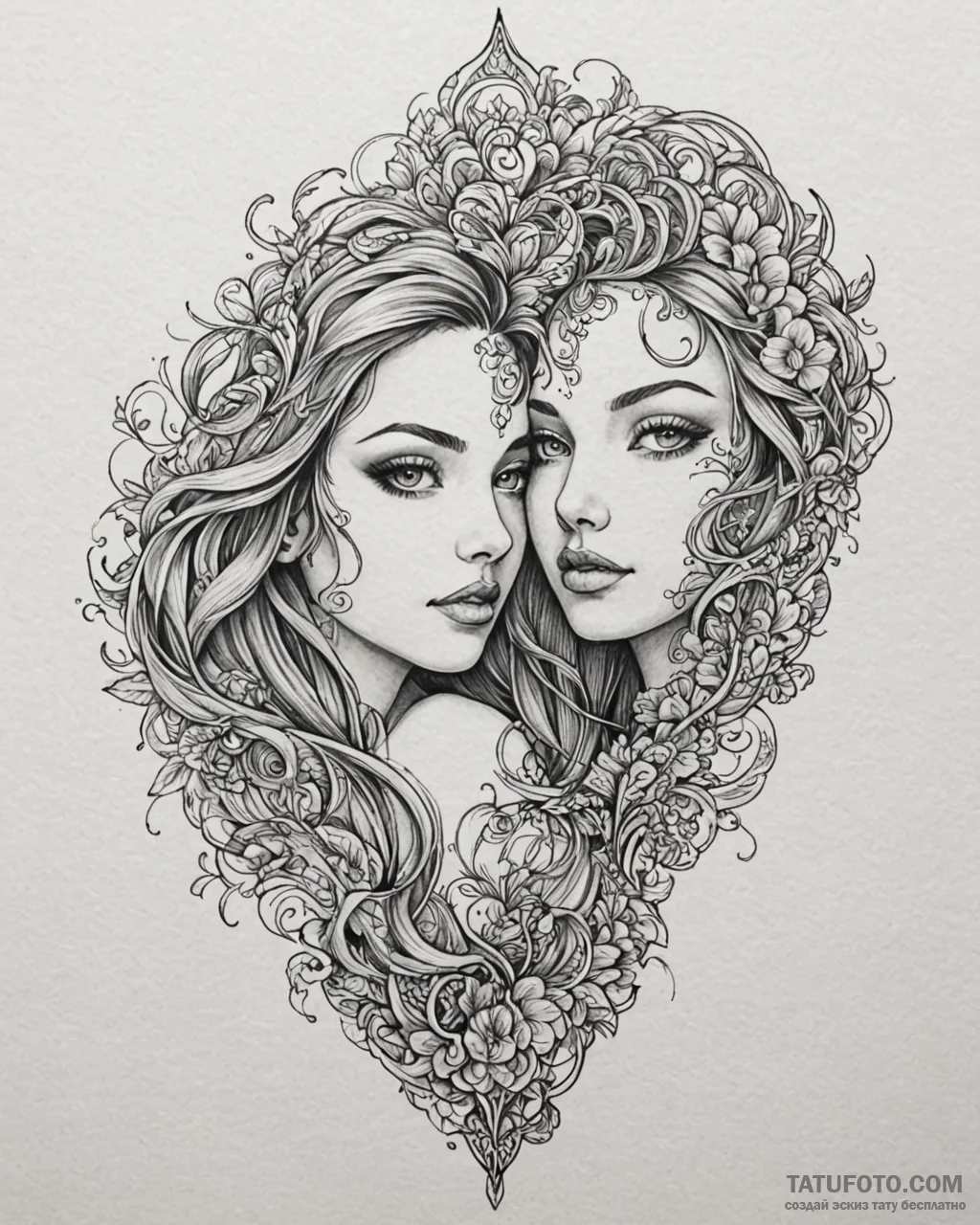 Tattoo sketch, high contrast black and white… — эскиз тату (№1753225668_0, 22.07.2025 23:07) — Tatufoto.com