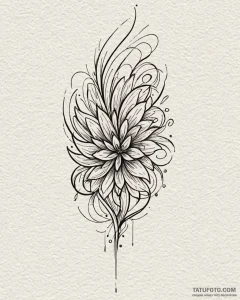 Tat tattoo sketch, soft blurred lines with ro... - эскиз тату (№1753225921_0, 22.07.2025 23:12) — Tatufoto.com