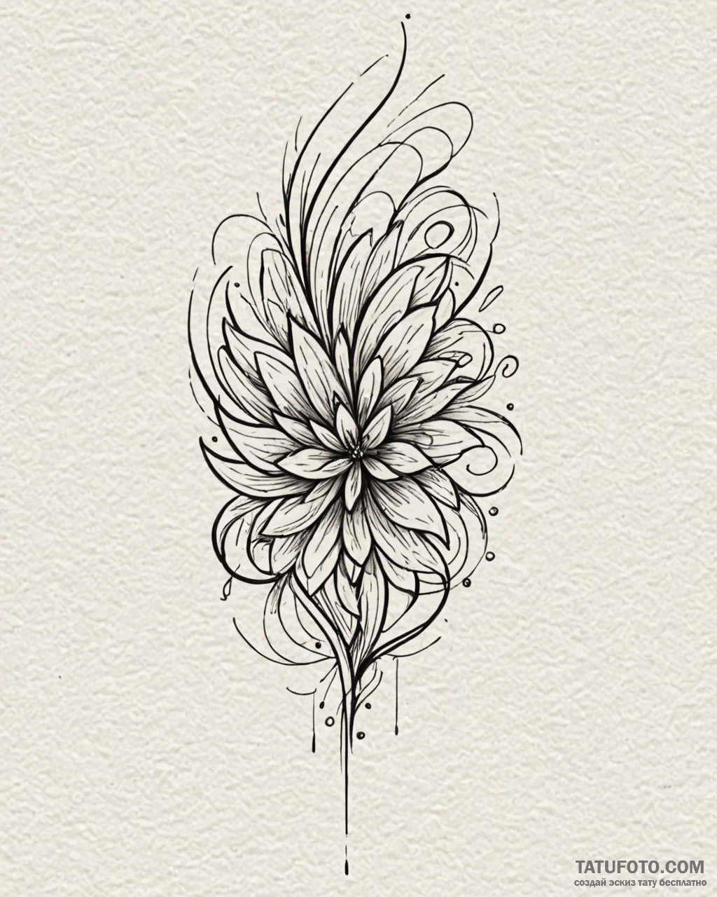 Tat tattoo sketch, soft blurred lines with ro... - эскиз тату (№1753225921_0, 22.07.2025 23:12) — Tatufoto.com