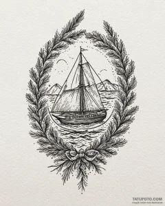 Tattoo sketch, thin pine branch with few deli... - эскиз тату (№1753226088_0, 22.07.2025 23:14) — Tatufoto.com