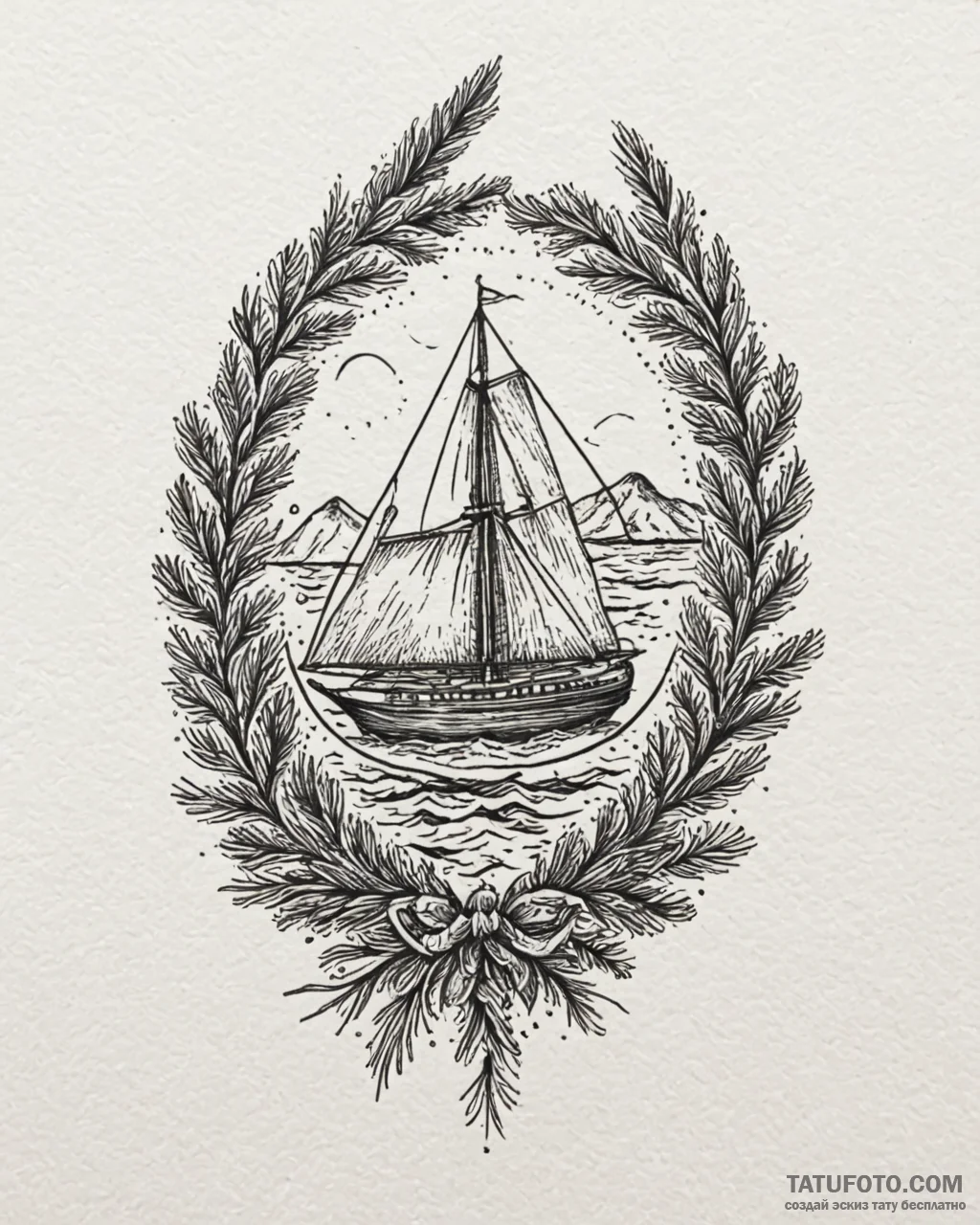 Tattoo sketch, thin pine branch with few deli... - эскиз тату (№1753226088_0, 22.07.2025 23:14) — Tatufoto.com