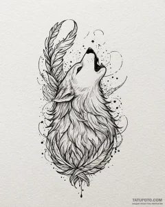 Tattoo sketch, howl’s bird feathers with magi... - эскиз тату (№1753226842_0, 22.07.2025 23:27) — Tatufoto.com