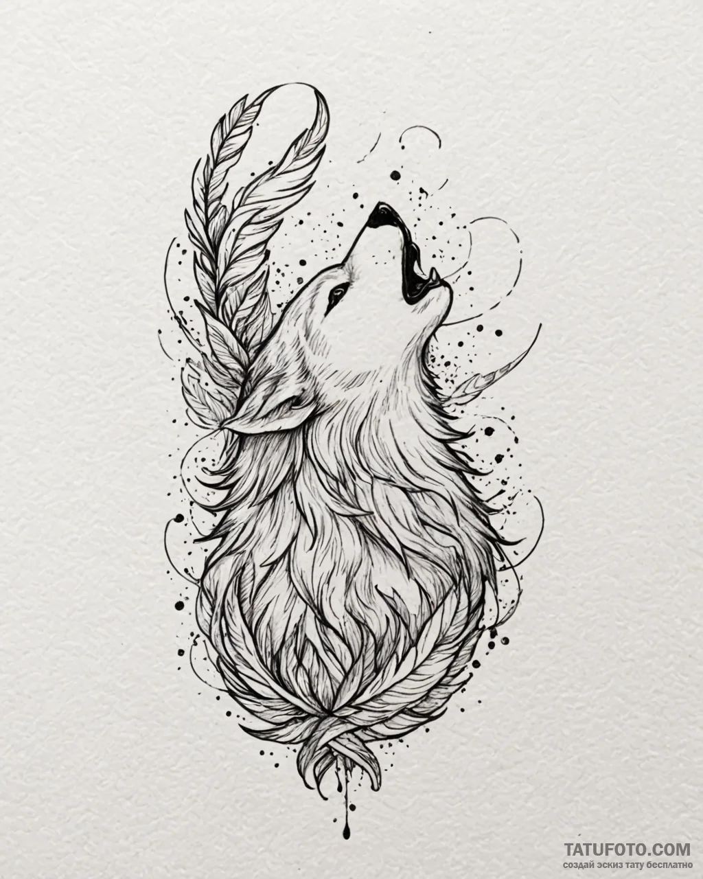 Tattoo sketch, howl’s bird feathers with magi... - эскиз тату (№1753226842_0, 22.07.2025 23:27) — Tatufoto.com