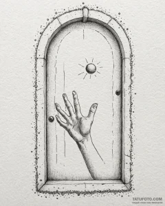Tattoo sketch, coraline’s hand reaching throu... - эскиз тату (№1753227754_0, 22.07.2025 23:42) — Tatufoto.com