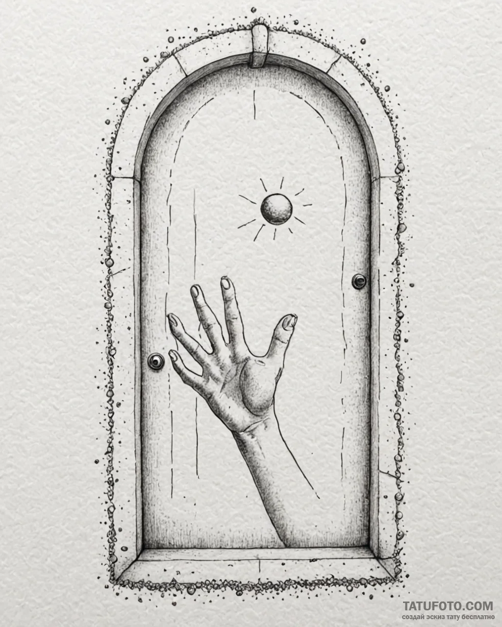 Tattoo sketch, coraline’s hand reaching throu... - эскиз тату (№1753227754_0, 22.07.2025 23:42) — Tatufoto.com