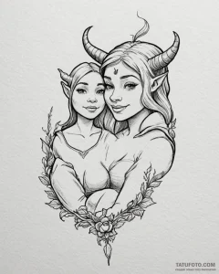 Eskiz.to, tattoo sketch, shrek and fiona fair... - эскиз тату (№1753228003_0, 22.07.2025 23:46) — Tatufoto.com