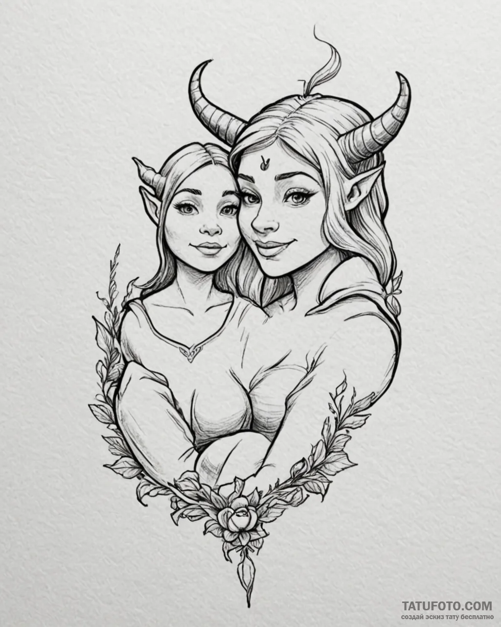 Eskiz.to, tattoo sketch, shrek and fiona fair... - эскиз тату (№1753228003_0, 22.07.2025 23:46) — Tatufoto.com
