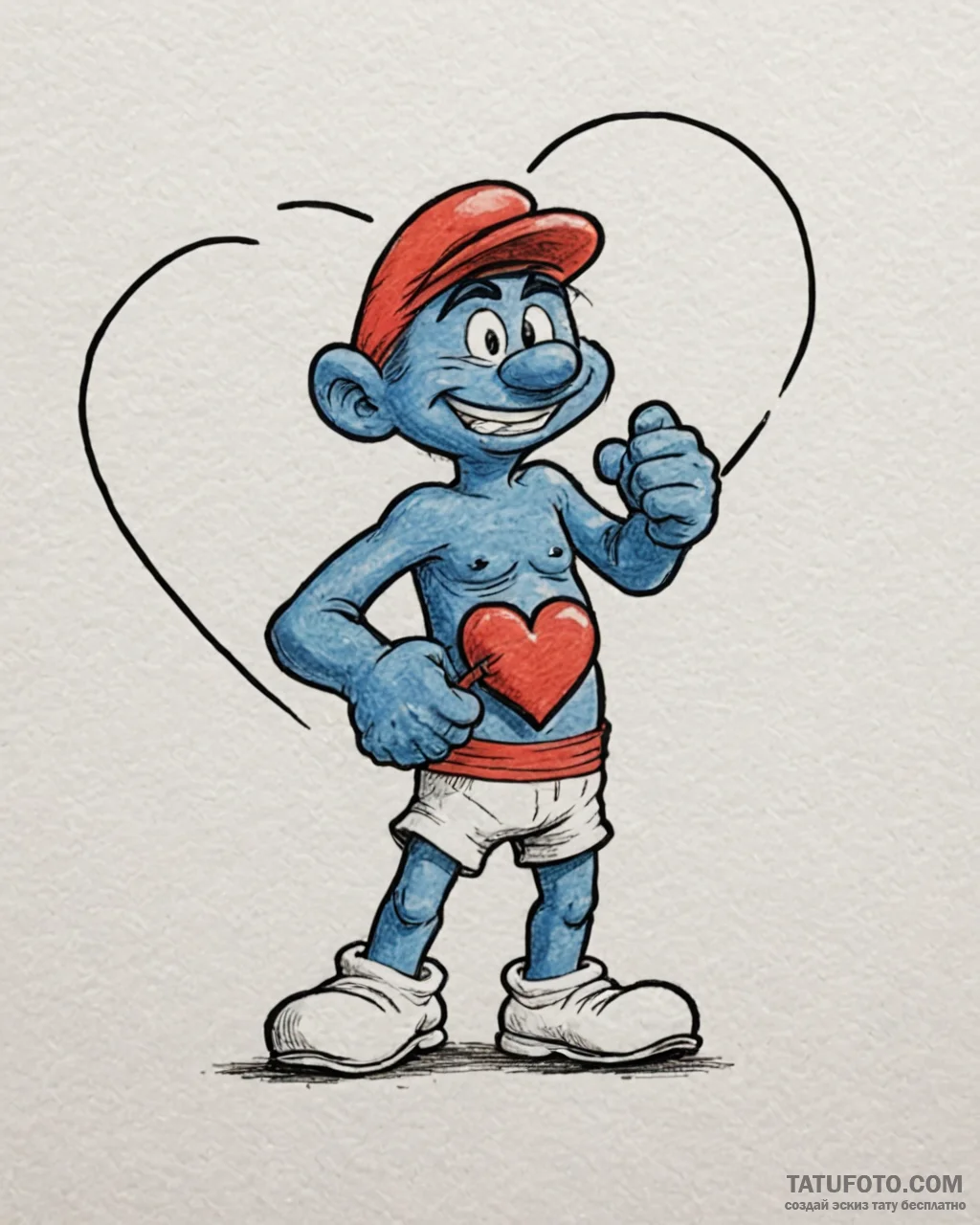 Tattoo sketch, hefty smurf, the smurfs (2011)... - эскиз тату (№1753228252_0, 22.07.2025 23:50) — Tatufoto.com