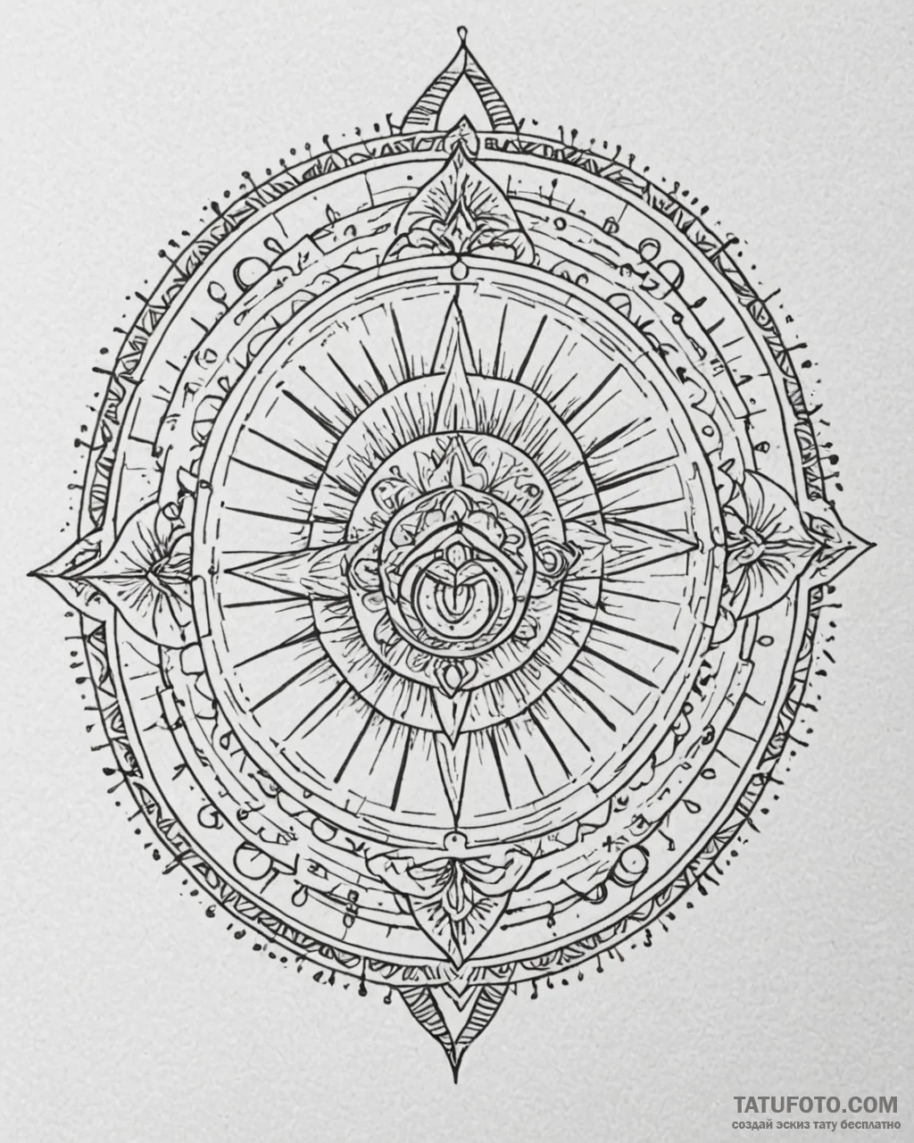 Tattoo sketch, ancient calendar wheel with my... - эскиз тату (№1753263791_0, 23.07.2025 09:43) — Tatufoto.com
