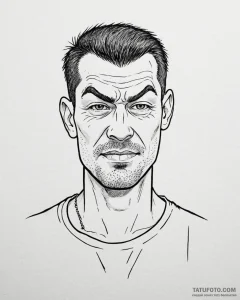 Eskizto, tattoo sketch, mike with raised eyeb... - эскиз тату (№1753263885_0, 23.07.2025 09:44) — Tatufoto.com