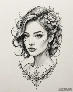 портреты с каллиграфией и цитатами, tattoo sk... - эскиз тату (№1753264920_0, 23.07.2025 10:02) — Tatufoto.com