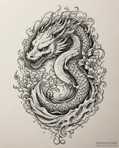Tattoo sketch, toothless with fire breath, po... - эскиз тату (№1753265628_0, 23.07.2025 10:13) — Tatufoto.com