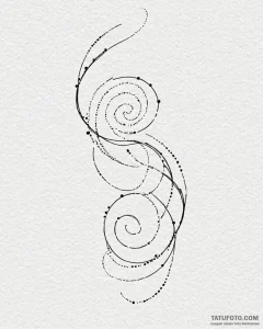 Tattoo sketch, abstract thin line spiral with... - эскиз тату (№1753266155_0, 23.07.2025 10:22) — Tatufoto.com
