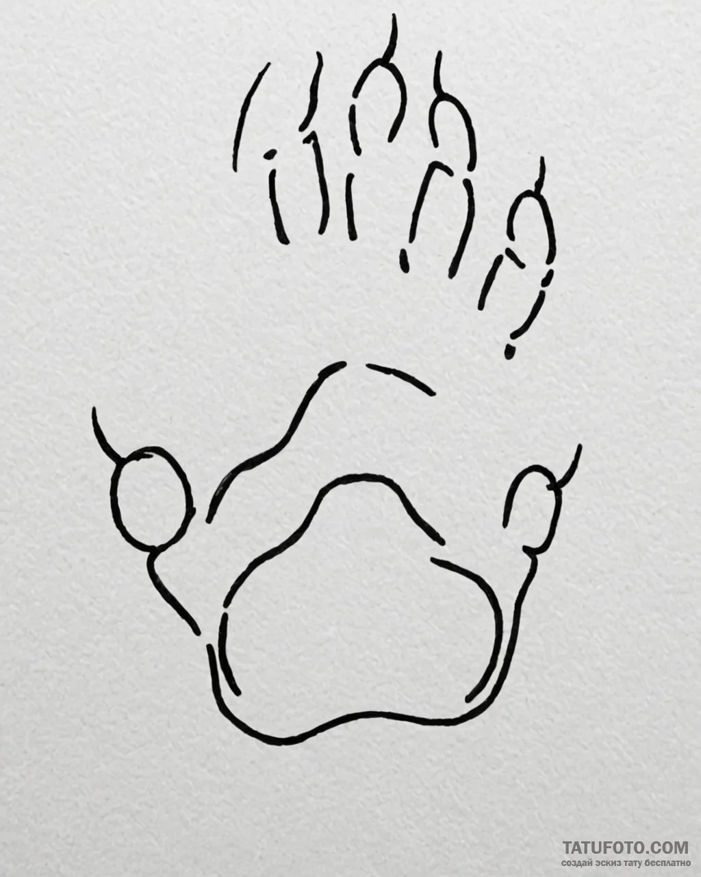 Eskizto, tattoo sketch, diego’s paw prints wi... - эскиз тату (№1753266335_0, 23.07.2025 10:25) — Tatufoto.com