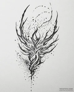 Tat tattoo sketch, powder transforming into j... - эскиз тату (№1753268282_0, 23.07.2025 10:58) — Tatufoto.com