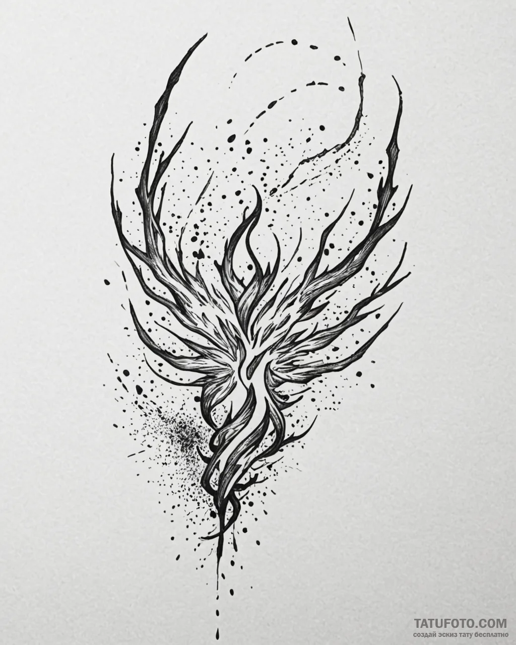 Tat tattoo sketch, powder transforming into j... - эскиз тату (№1753268282_0, 23.07.2025 10:58) — Tatufoto.com