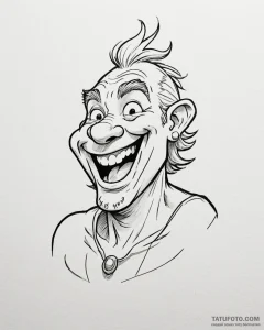 Tattoo sketch, obelix laughing with rosy chee... - эскиз тату (№1753268455_0, 23.07.2025 11:00) — Tatufoto.com