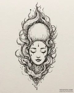Tattoo sketch, no-face engulfed in smoke, sur... - эскиз тату (№1753268546_0, 23.07.2025 11:02) — Tatufoto.com