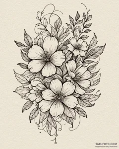 Tat tattoo sketch, flowing watercolor washes... - эскиз тату (№1753268634_0, 23.07.2025 11:03) — Tatufoto.com