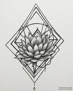 Tattoo sketch, simple geometric diamond with... - эскиз тату (№1753268808_0, 23.07.2025 11:06) — Tatufoto.com