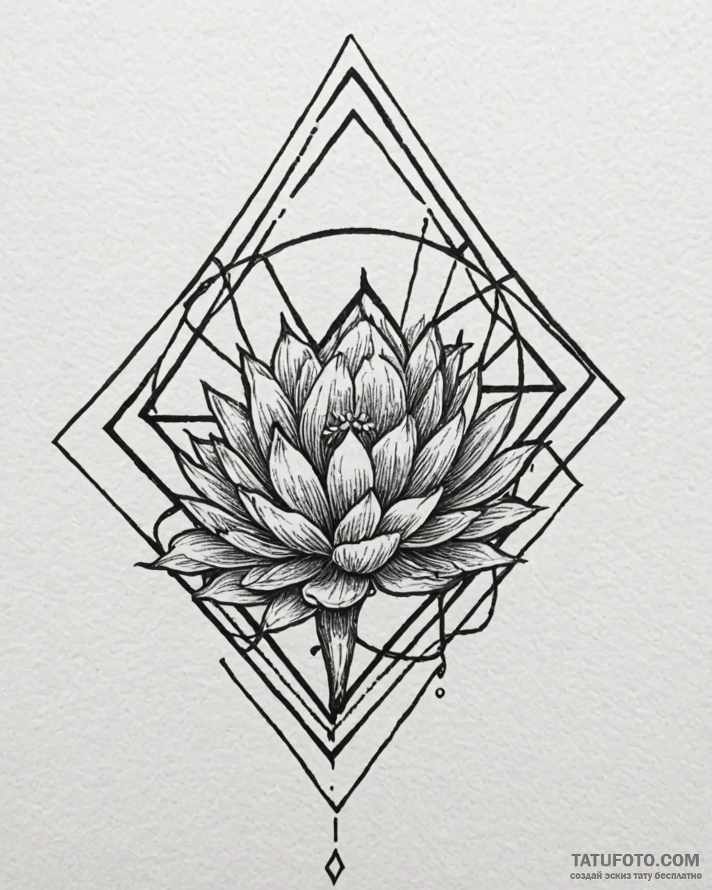 Tattoo sketch, simple geometric diamond with… — эскиз тату (№1753268808_0, 23.07.2025 11:06) — Tatufoto.com