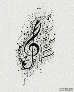 Tattoo sketch, sheet music fragment with hand... - эскиз тату (№1753269234_0, 23.07.2025 11:13) — Tatufoto.com