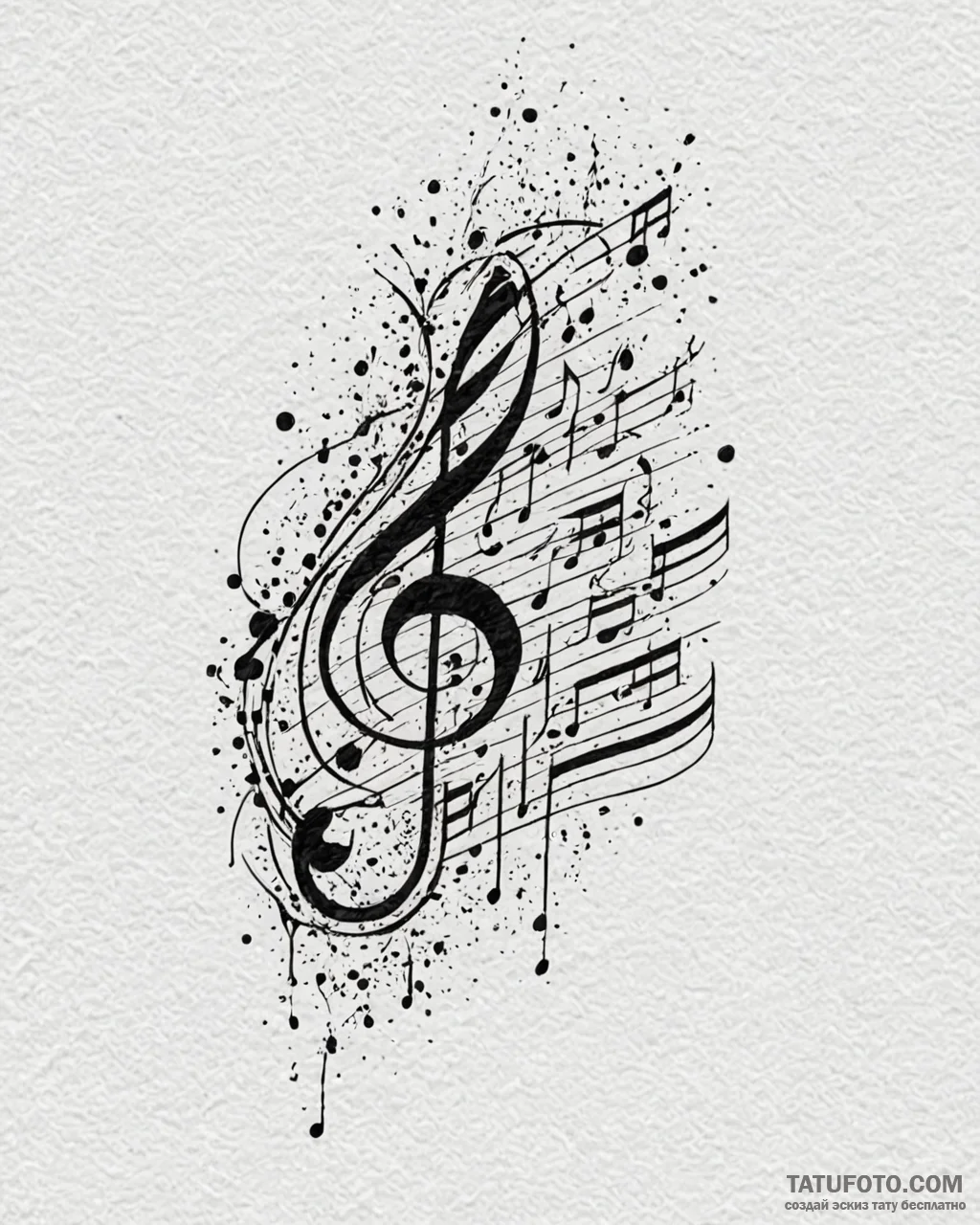 Tattoo sketch, sheet music fragment with hand... - эскиз тату (№1753269234_0, 23.07.2025 11:13) — Tatufoto.com