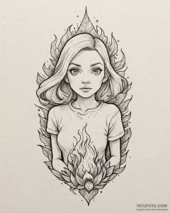 Tattoo sketch, sophie and calcifer close-up,... - эскиз тату (№1753270202_0, 23.07.2025 11:30) — Tatufoto.com