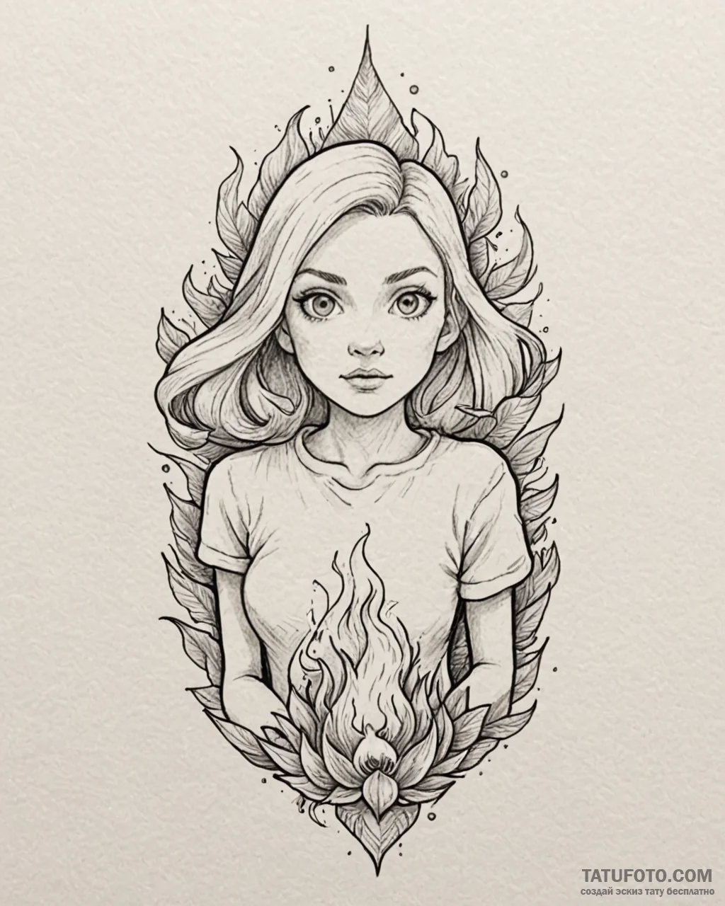 Tattoo sketch, sophie and calcifer close-up,... - эскиз тату (№1753270202_0, 23.07.2025 11:30) — Tatufoto.com