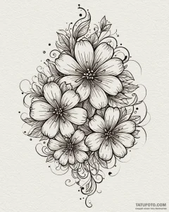 цветы с чернилами в стиле граффити, tattoo sk... - эскиз тату (№1753271086_0, 23.07.2025 11:44) — Tatufoto.com