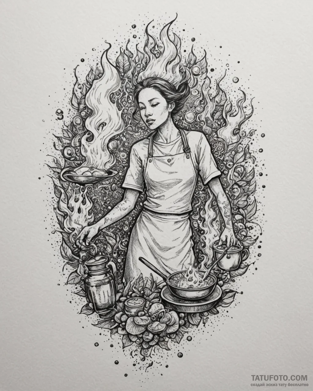 Eskizto, tattoo sketch, remy with steam and f... - эскиз тату (№1753272783_0, 23.07.2025 12:13) — Tatufoto.com