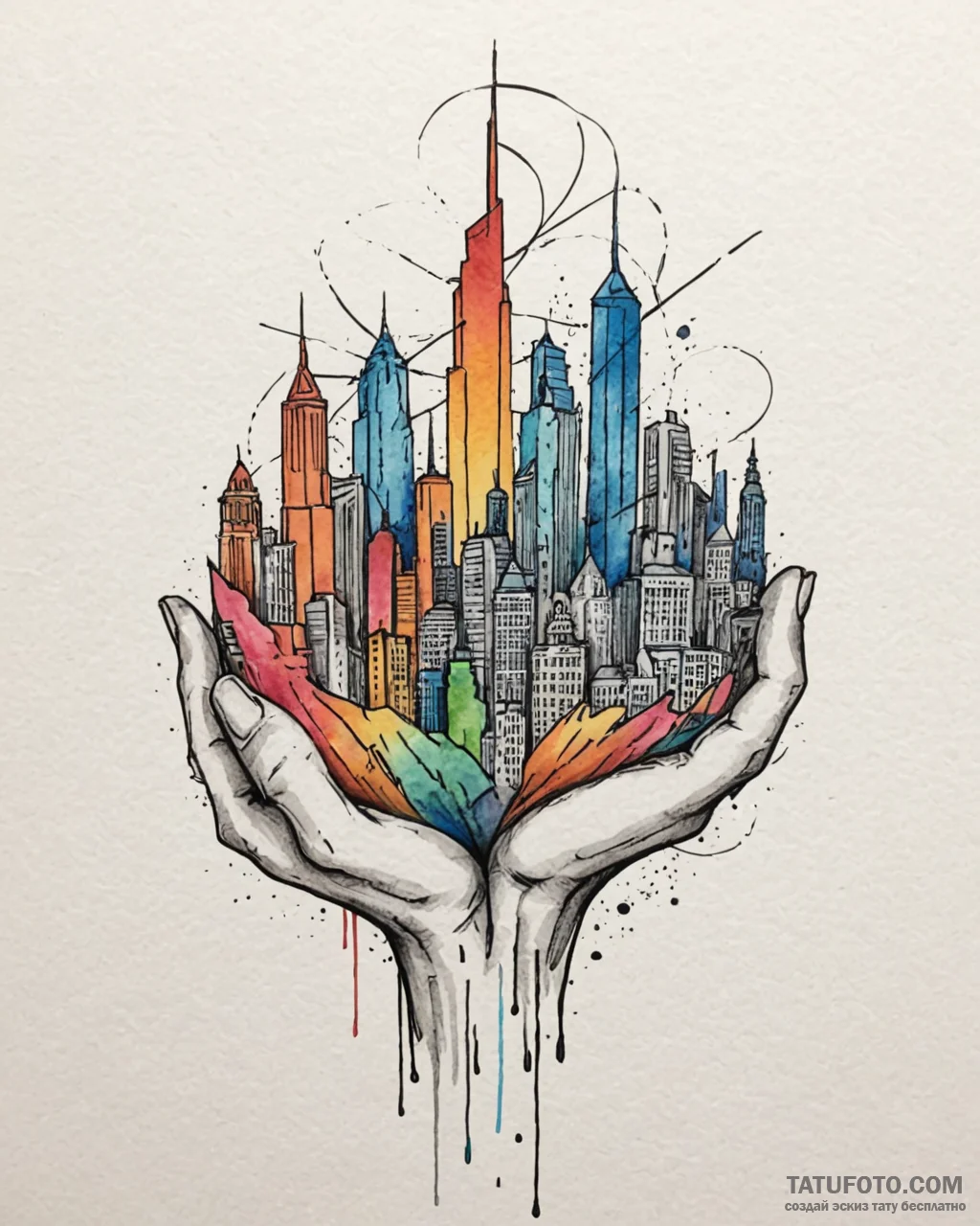 Tat tattoo sketch, architect’s hand sketching... - эскиз тату (№1753273587_0, 23.07.2025 12:26) — Tatufoto.com