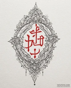 Tat tattoo sketch, ornate calligraphy script... - эскиз тату (№1753273857_0, 23.07.2025 12:30) — Tatufoto.com