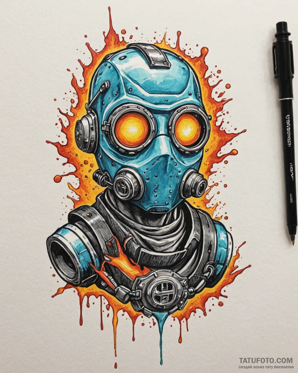 Eskizto, tattoo sketch, rodney with sparks an... - эскиз тату (№1753273945_0, 23.07.2025 12:32) — Tatufoto.com