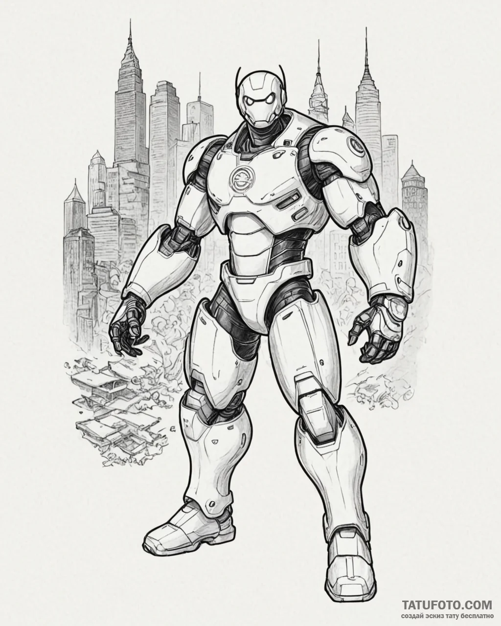 город героев (big hero 6, 2014) — эскиз тату (№1753276081_0, 23.07.2025 13:08) — Tatufoto.com
