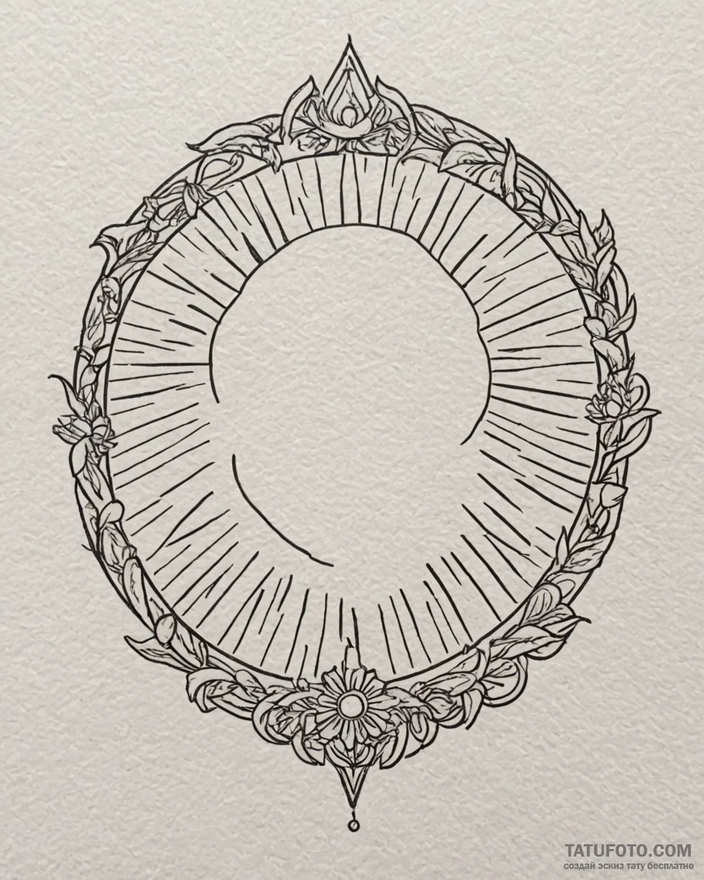 Tattoo sketch, simple thin line sun with rays… — эскиз тату (№1753276954_0, 23.07.2025 13:22) — Tatufoto.com