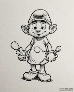 смурфики (the smurfs, 2011), ink illustration... - эскиз тату (№1753277044_0, 23.07.2025 13:24) — Tatufoto.com