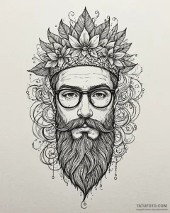 хипстер - эскиз тату (№1753278015_0, 23.07.2025 13:40) — Tatufoto.com