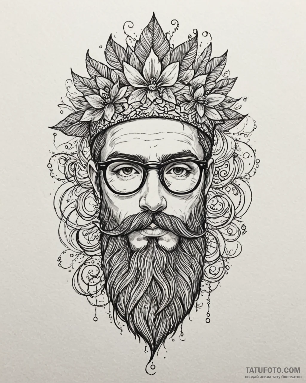хипстер - эскиз тату (№1753278015_0, 23.07.2025 13:40) — Tatufoto.com