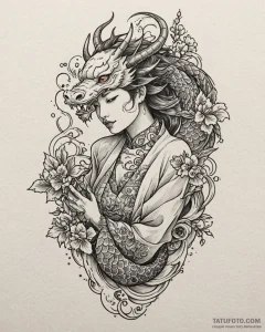Tat tattoo sketch, fashion designer’s mannequ... - эскиз тату (№1753280360_0, 23.07.2025 14:19) — Tatufoto.com