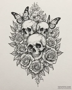 Tat tattoo sketch, blogger’s camera with flor... - эскиз тату (№1753280611_0, 23.07.2025 14:23) — Tatufoto.com