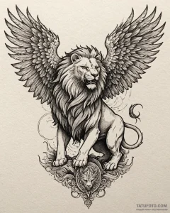 Tat tattoo sketch, fierce griffon with eagle... - эскиз тату (№1753281044_0, 23.07.2025 14:30) — Tatufoto.com