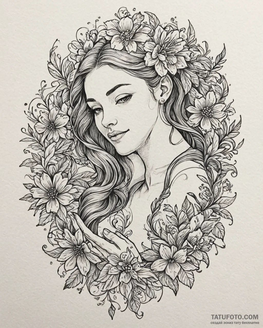 Tat tattoo sketch, nurse with caring hands an… — эскиз тату (№1753281834_0, 23.07.2025 14:43) — Tatufoto.com