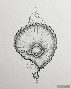 Tat tattoo sketch, seashell with hidden glowi... - эскиз тату (№1753284258_0, 23.07.2025 15:24) — Tatufoto.com