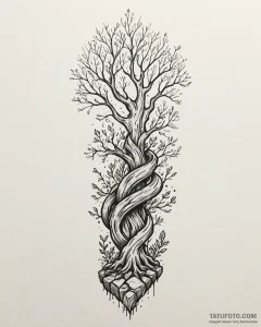 Tattoo sketch, luisa’s arm merging into roots... - эскиз тату (№1753284427_0, 23.07.2025 15:27) — Tatufoto.com