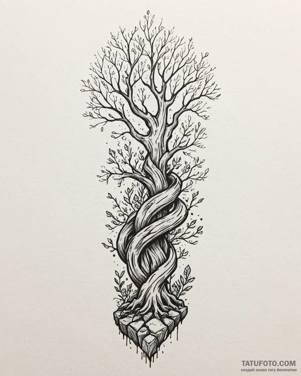 Tattoo sketch, luisa’s arm merging into roots... - эскиз тату (№1753284427_0, 23.07.2025 15:27) — Tatufoto.com