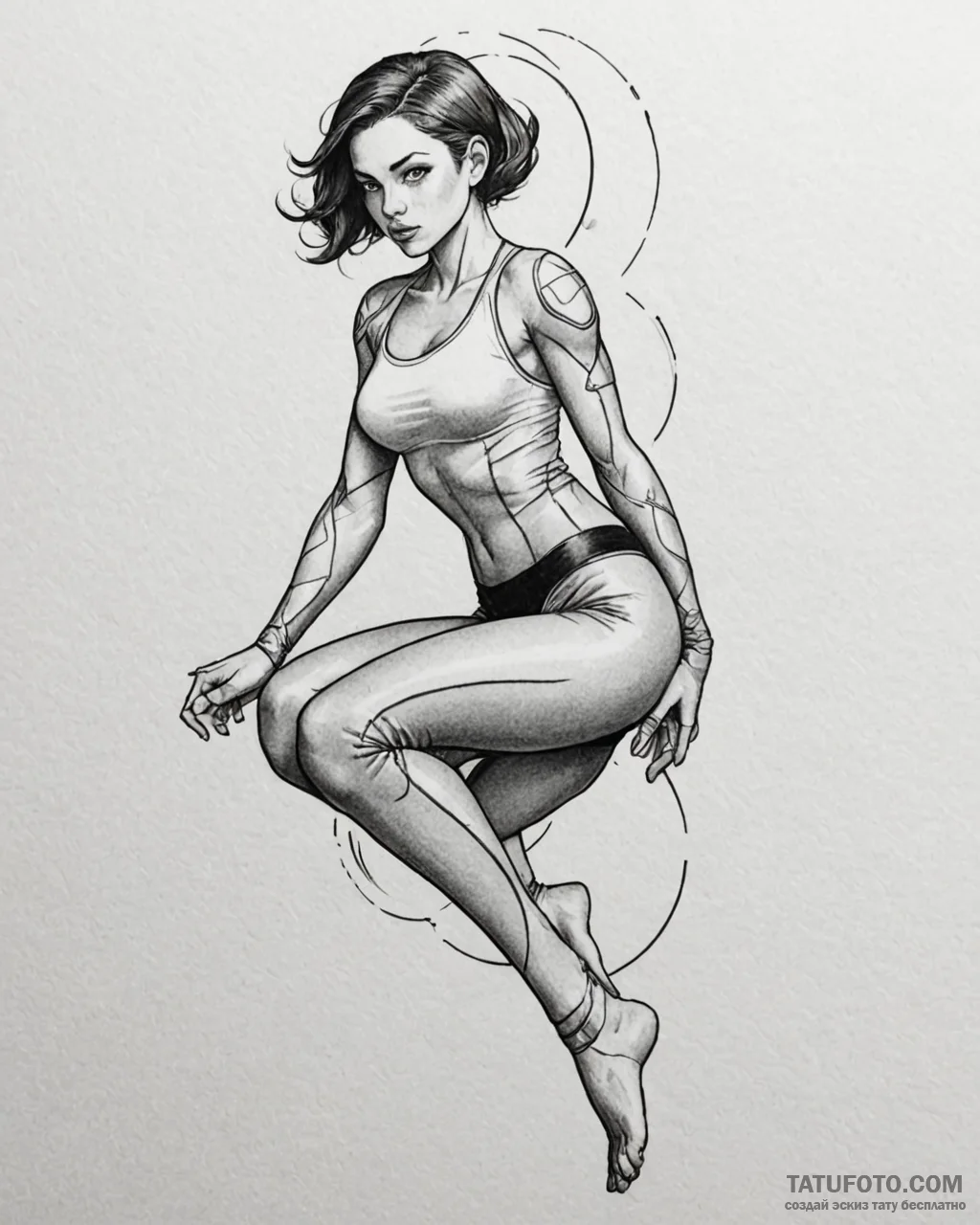 Eskizto, tattoo sketch, elastigirl stretching... - эскиз тату (№1753285444_0, 23.07.2025 15:44) — Tatufoto.com
