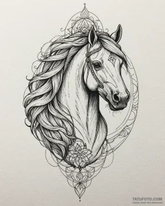 Tattoo sketch, spirit head close-up with flow... - эскиз тату (№1753285528_0, 23.07.2025 15:45) — Tatufoto.com