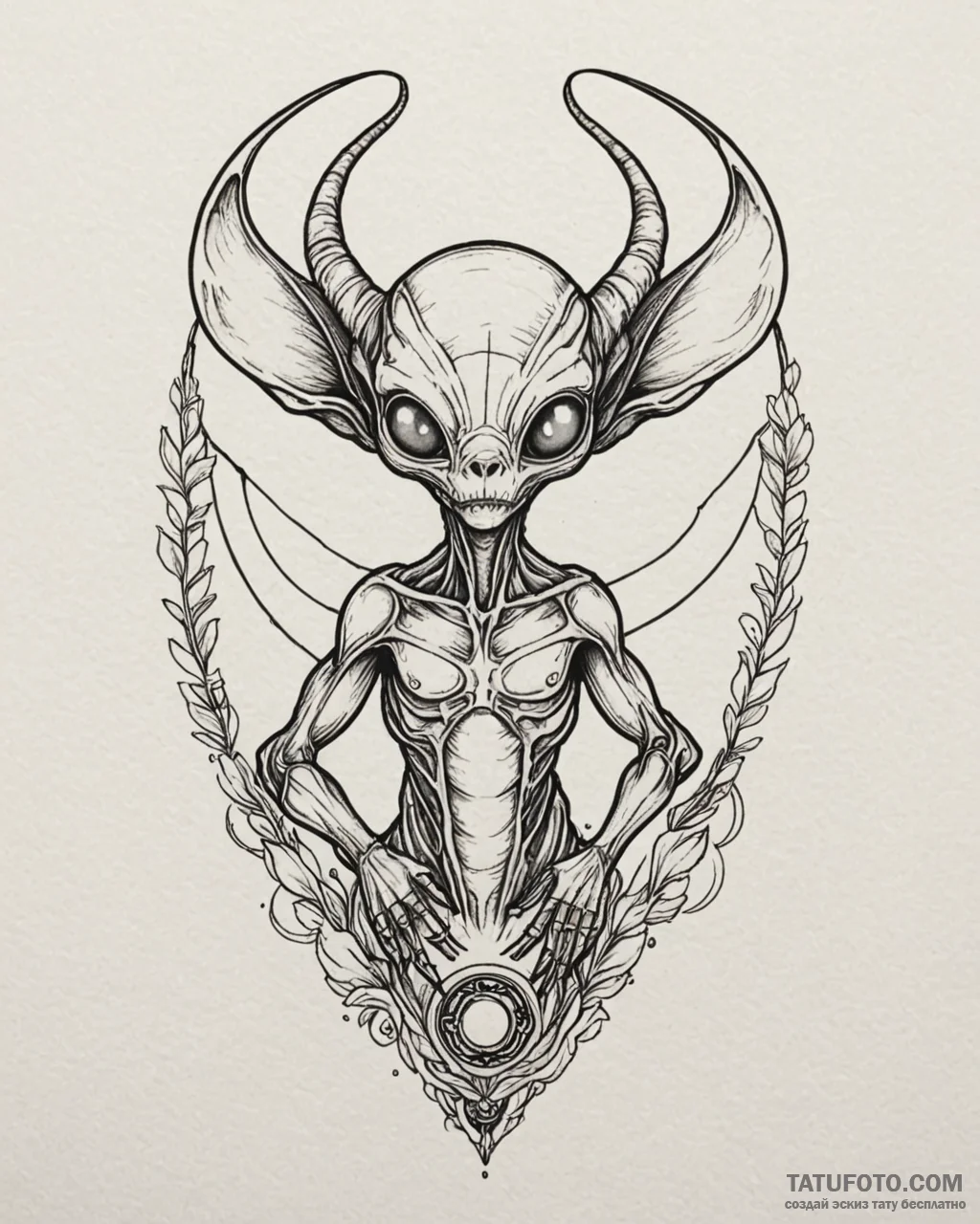 Tattoo sketch, stitch with alien antennas glo… — эскиз тату (№1753286048_0, 23.07.2025 15:54) — Tatufoto.com